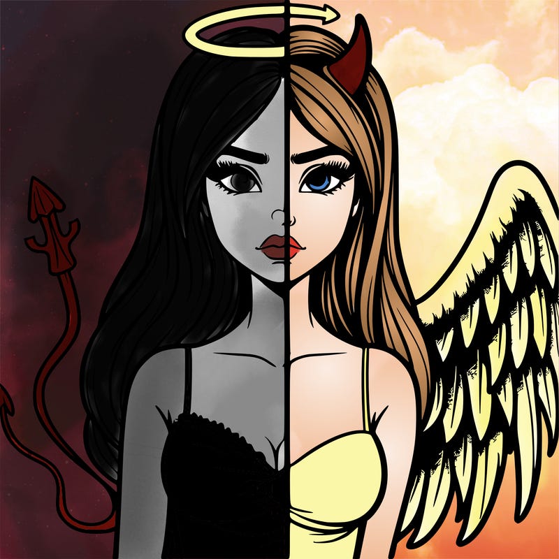 devil vs angel realistic girl