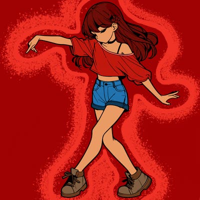 realistic girl danceing