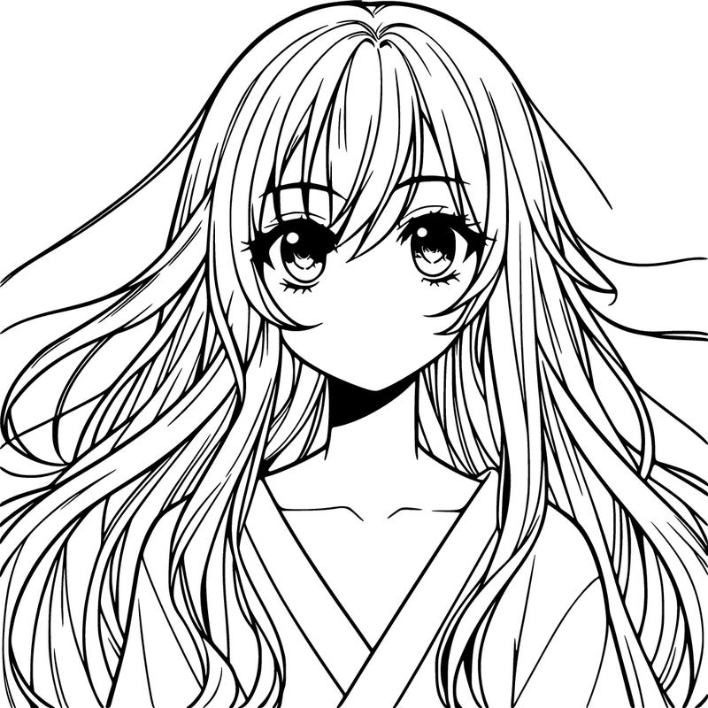 manga girl long hair