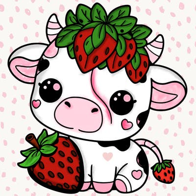 cute strawberry cow
