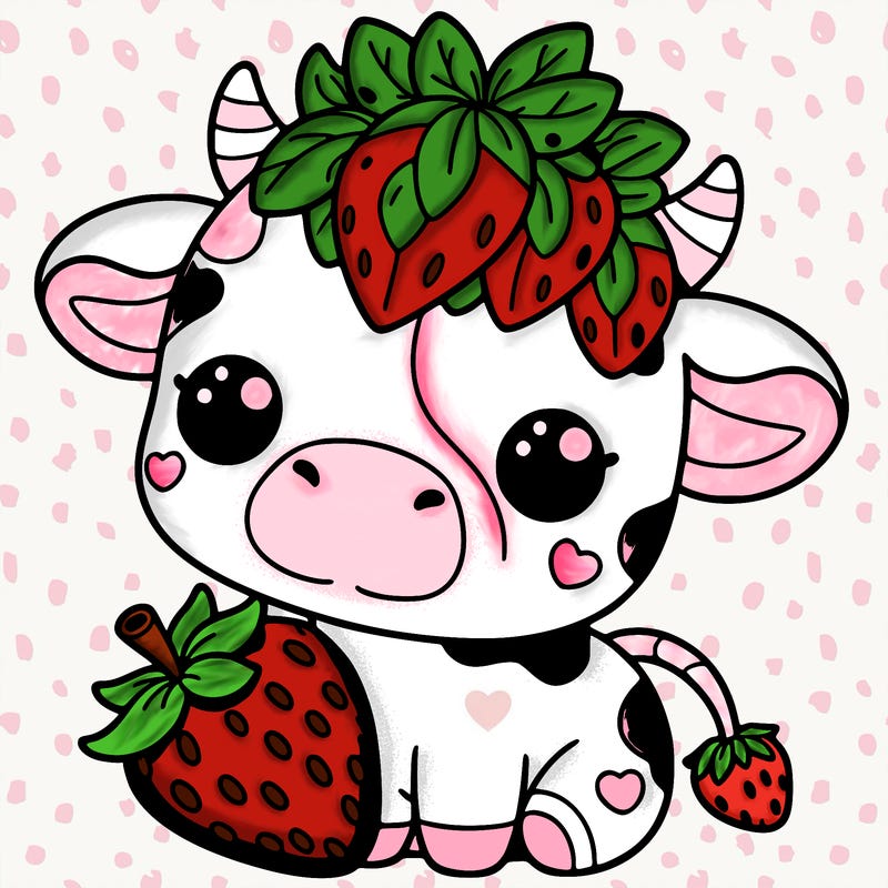cute strawberry cow