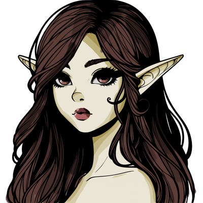 elf girl realistic dark fantasy