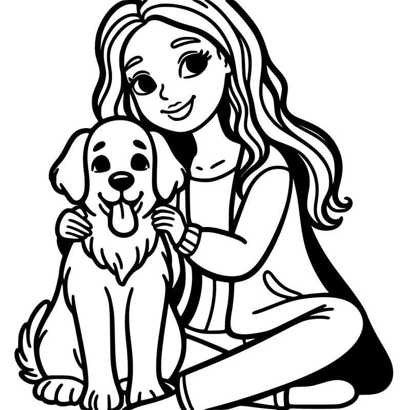 woman with her dog