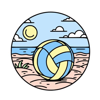 volleyball on a beach