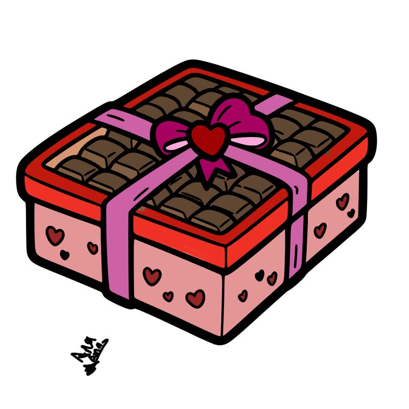 a box of chocolate for valentines day