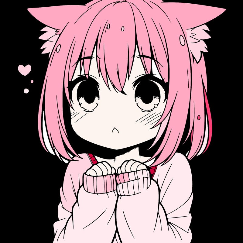 shy anime catgirl