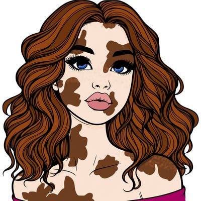 realistic girl with wavy hair and lips