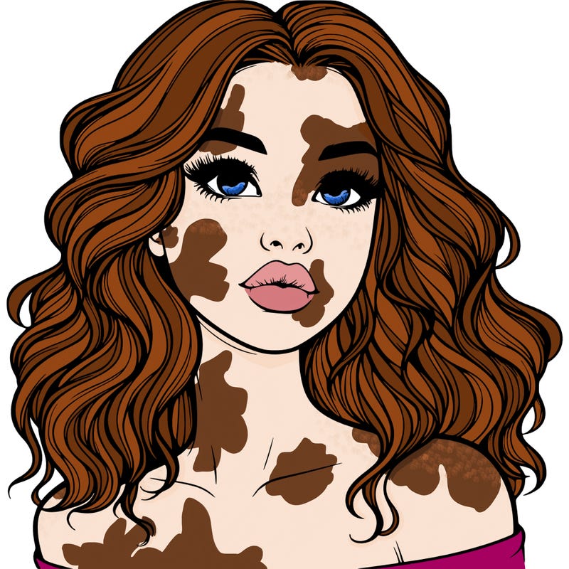 realistic girl with wavy hair and lips