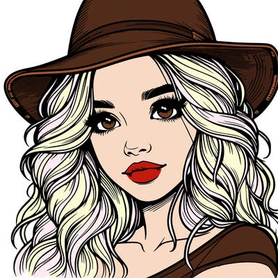 realistic girl with hat