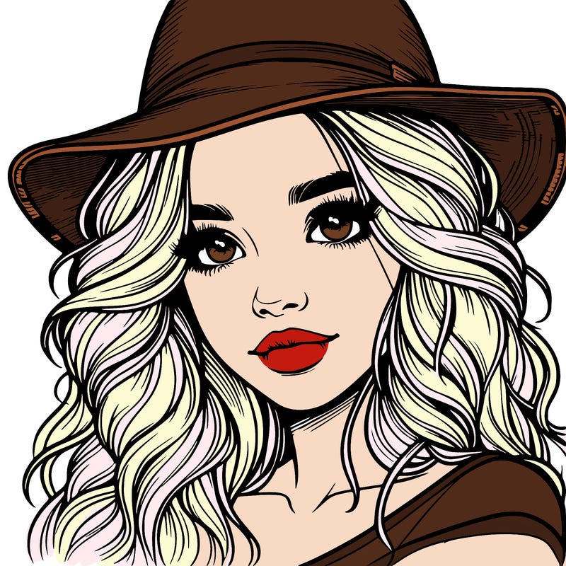 realistic girl with hat