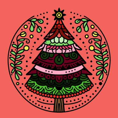 mandala sapin de noel