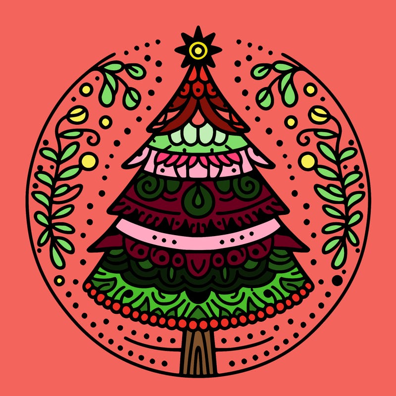 mandala sapin de noel