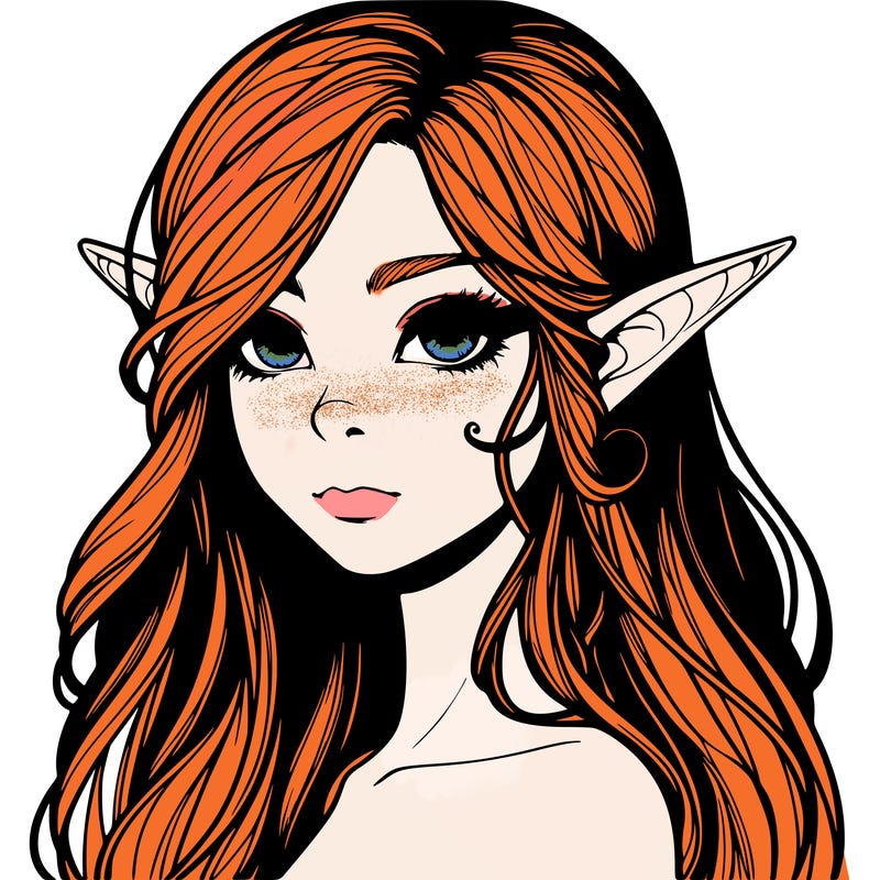 elf girl realistic dark fantasy