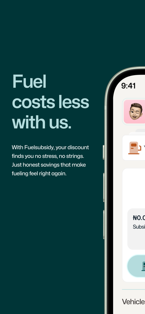 FuelSubsidy - FuelSubsidy app promotional screen featuring fuel discounts and a user interface dashboard