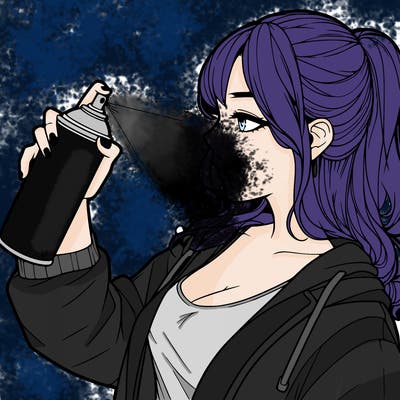 a realistic girl spray, painting