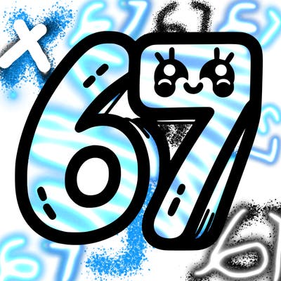 the numbers 67