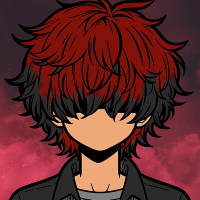 manga boy fluffy hair covering his eyes