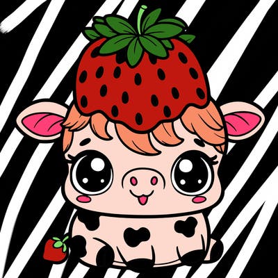cute strawberry cow