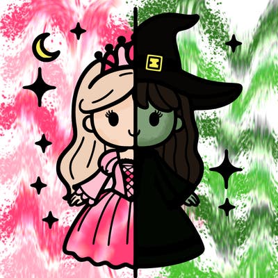 split princess and witch