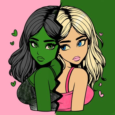 realistic girl split