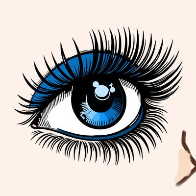 realistic eye long eylashes