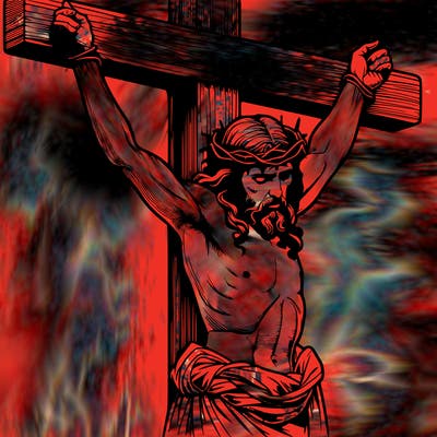 jesus realistic on the cross