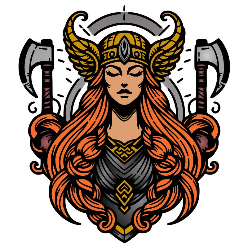 realistic valhalla goddess  symbol