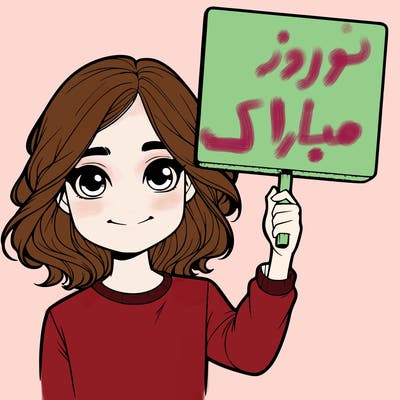 realistic girl holding up a sign