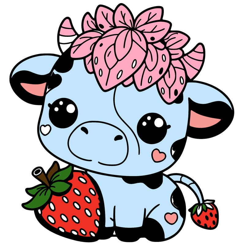 cute strawberry cow