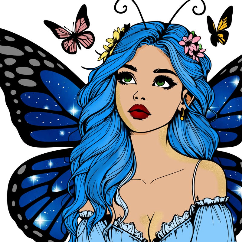 butterfly fairy realistic girl