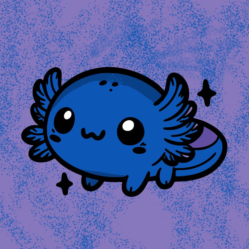 cute easy baby axolotl