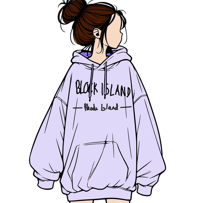 realistic girl with a oversized sweatshirt on and a bun