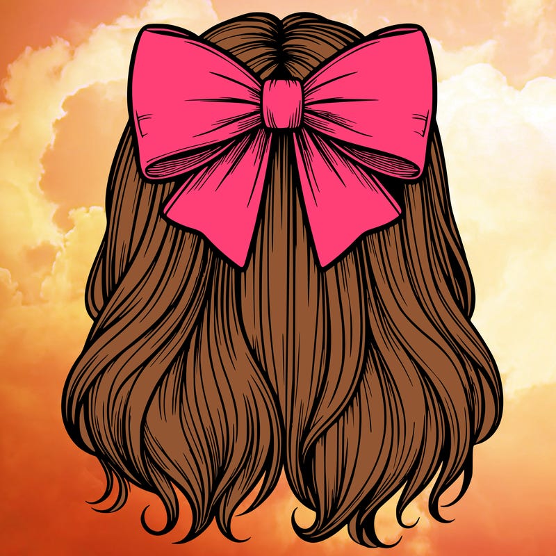 a realistic bow in girls hair