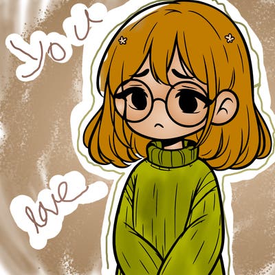 sad girl with glasses in a sweater