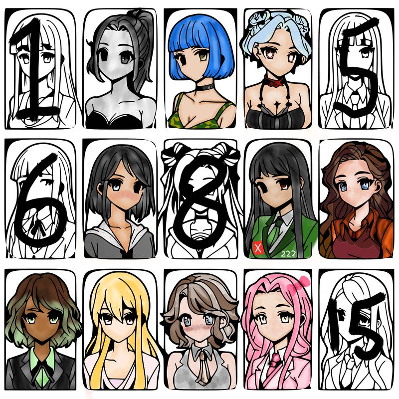 girls that look diffrent anime