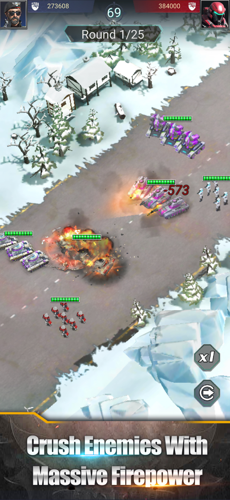 Combate de tanques modernos y batalla de infantería en una carretera nevada