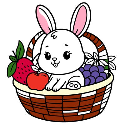 bunny in a fruit basket