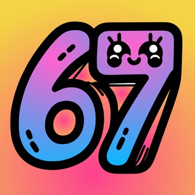 the numbers 67
