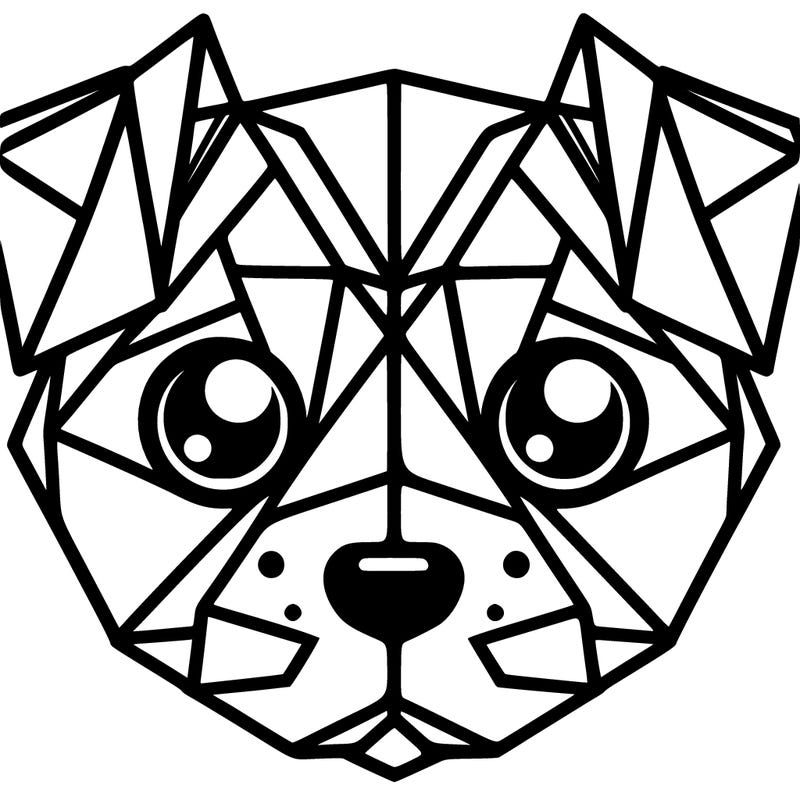 geometric puppy face