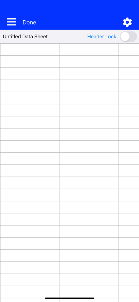 Video Stopwatch SC - Empty data sheet grid in Video Stopwatch SC for organizing training results