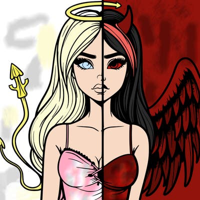 devil vs angel realistic girl