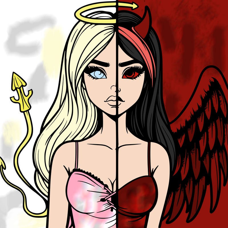 devil vs angel realistic girl