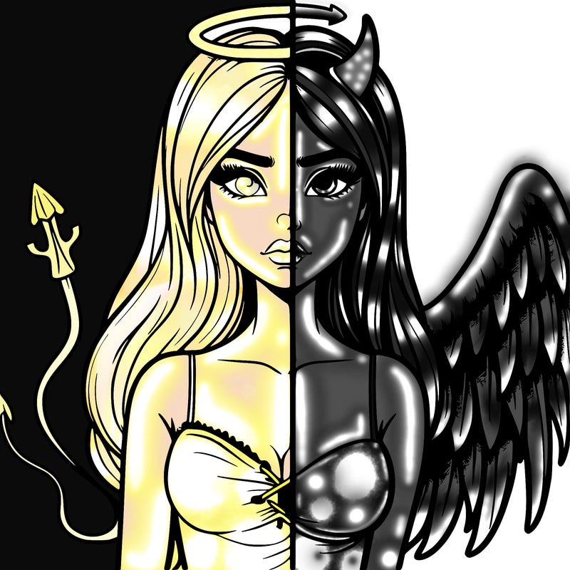 devil vs angel realistic girl