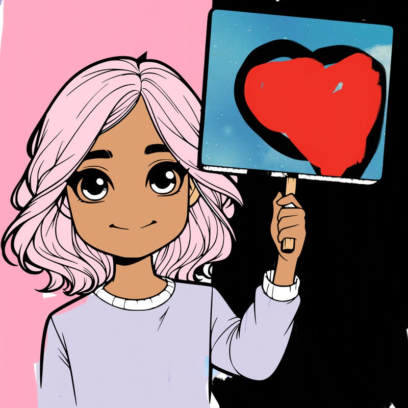 realistic girl holding up a sign