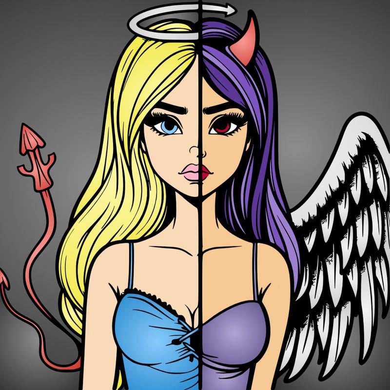 devil vs angel realistic girl