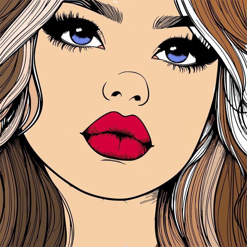 really realistic girl with lips