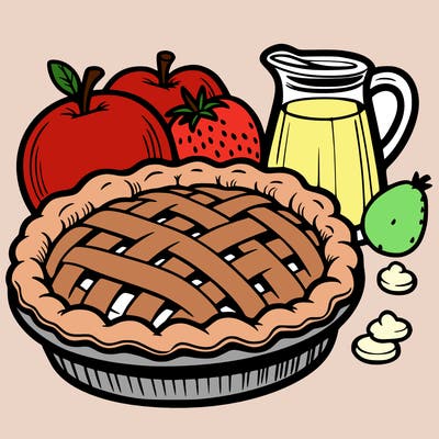 a pie of food