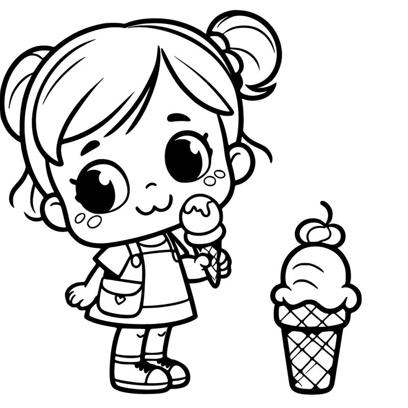 toddler girl with icecream