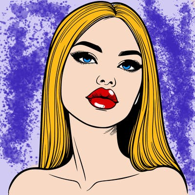 realistic woman with full lips