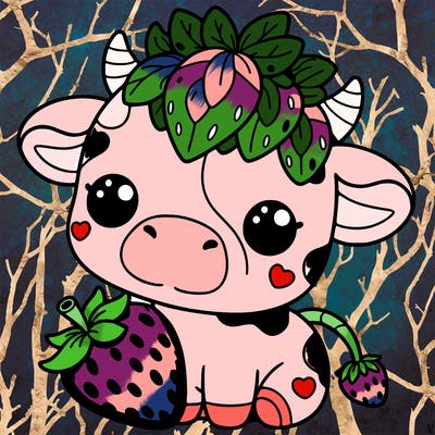 cute strawberry cow
